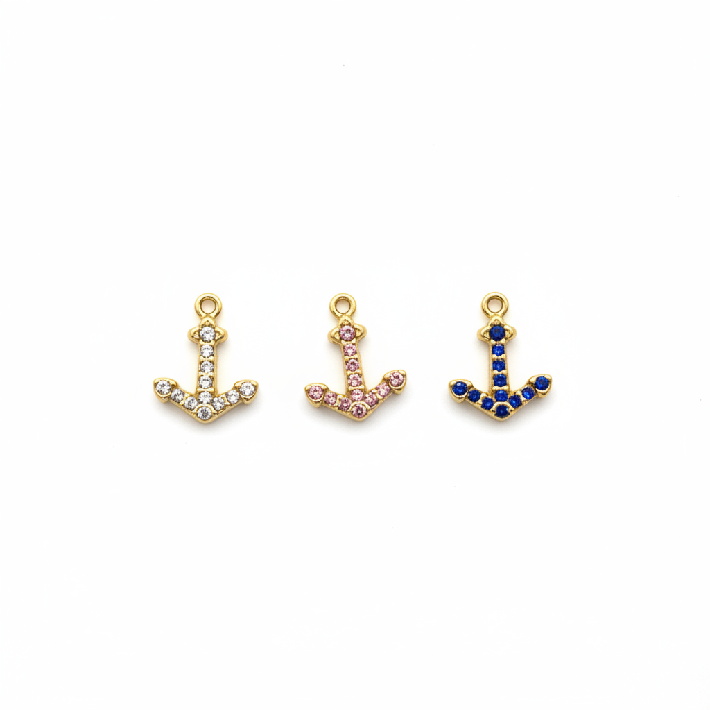Charm Ancre Strass