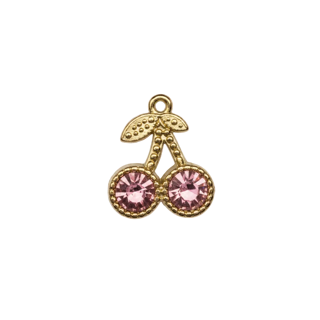 Charm Cerise Brodé - Rose