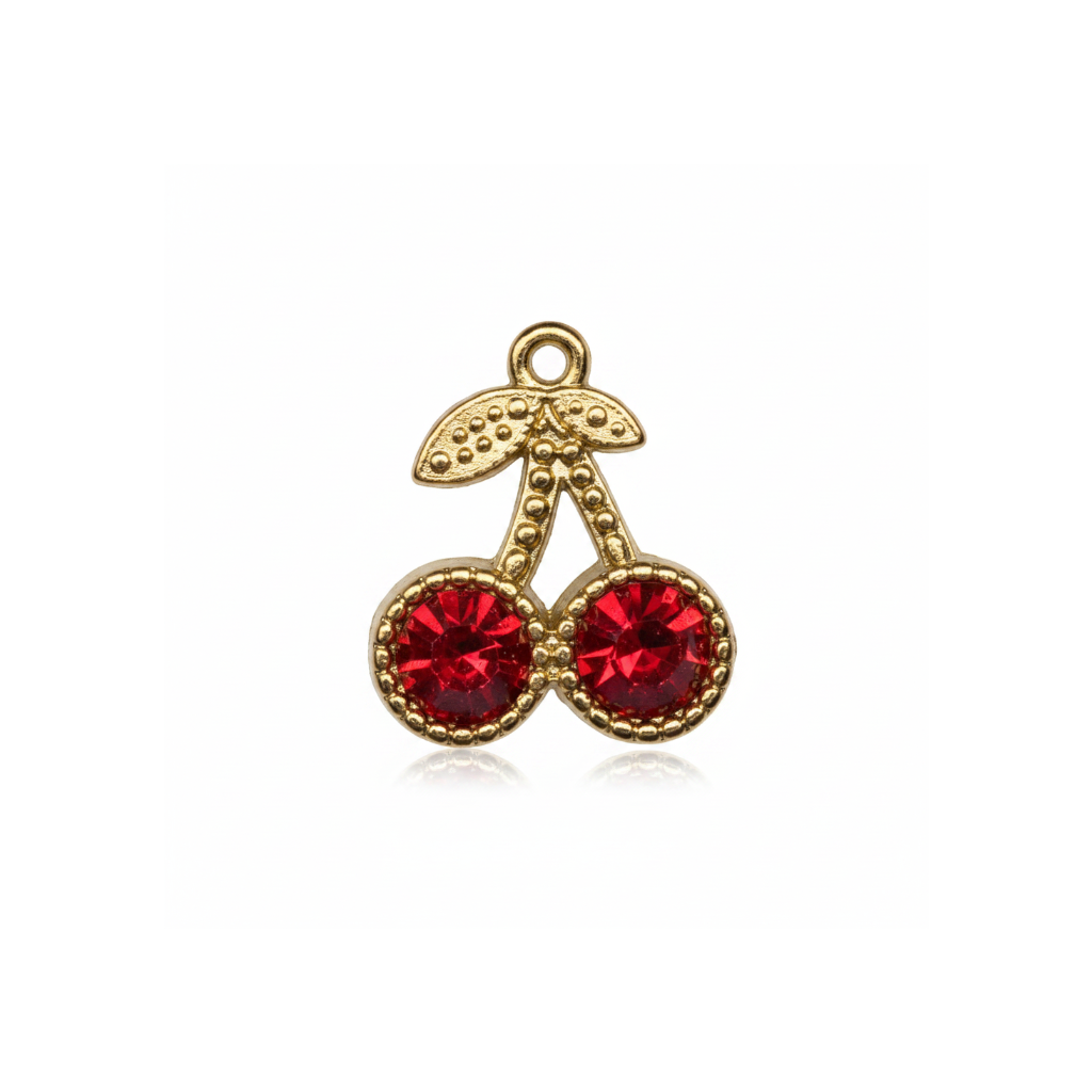 Charm Cerise Brodé
