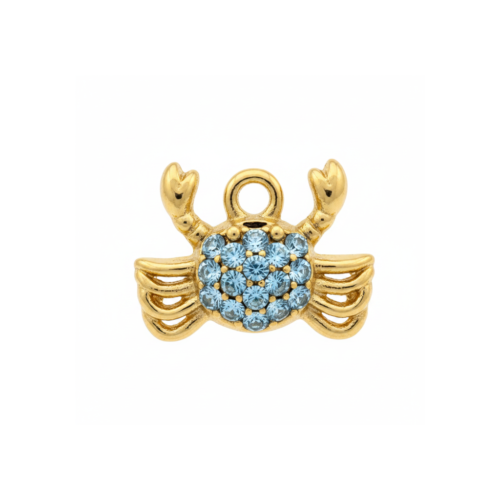 Charm Crabe Strass - Bleu clair
