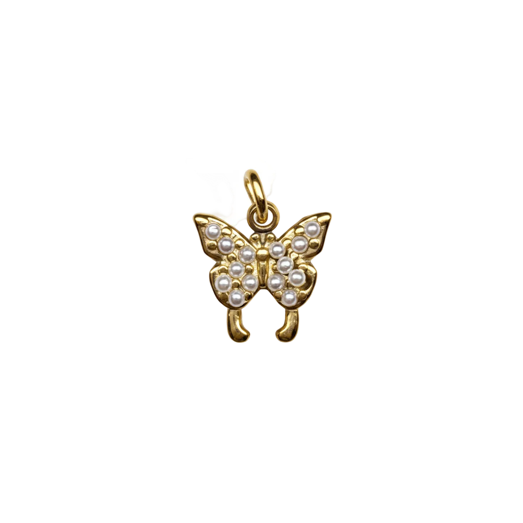 Charm Papillon Perlé