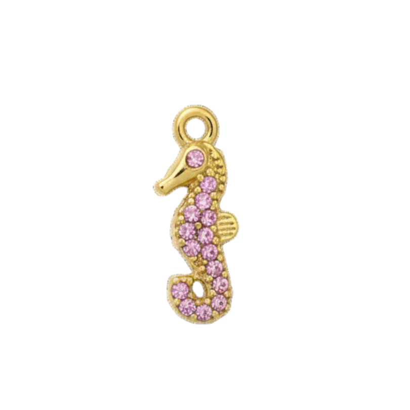 Hippocampe Strass - Rose clair