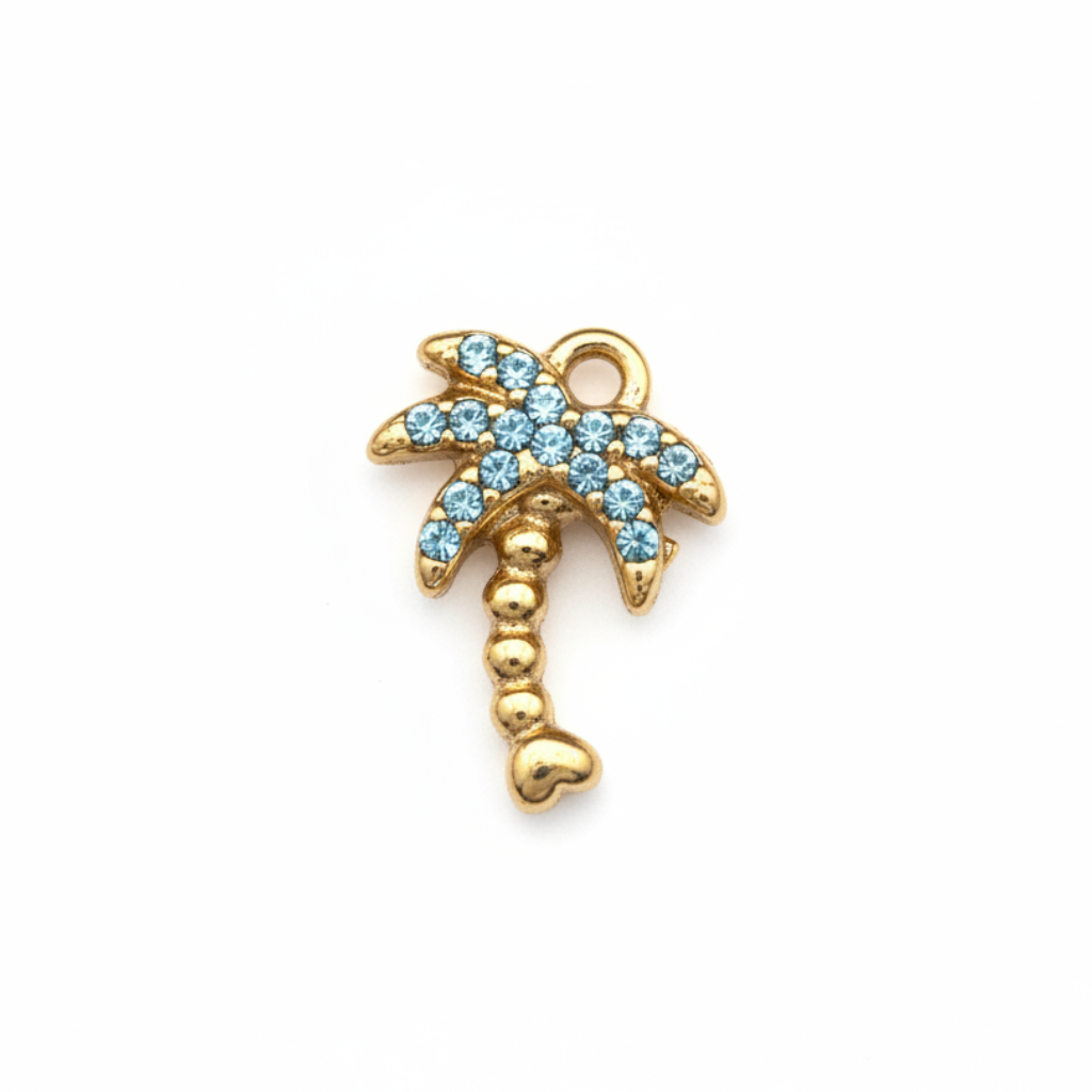 Palmier Strass - Bleu clair