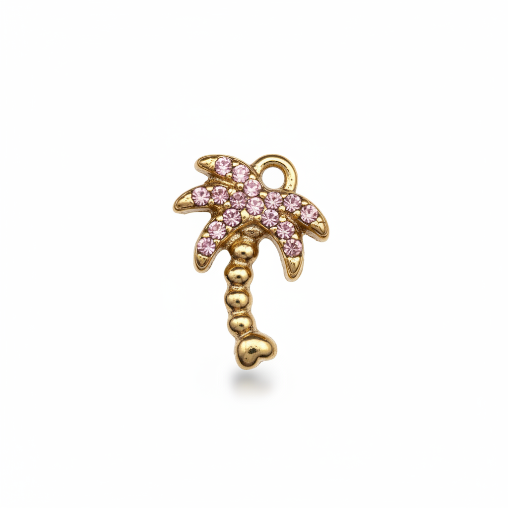 Palmier Strass - Rose clair