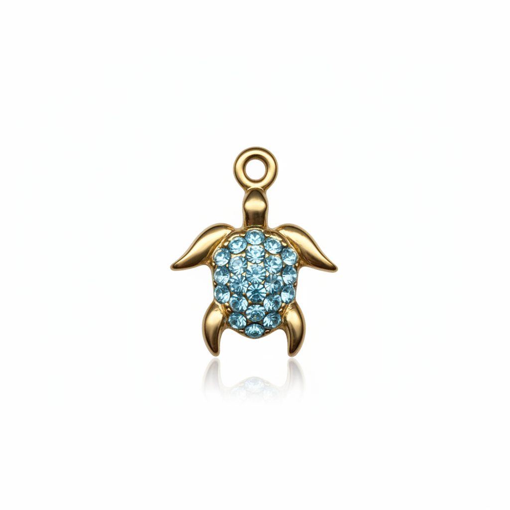 Tortue Strass - Bleu clair