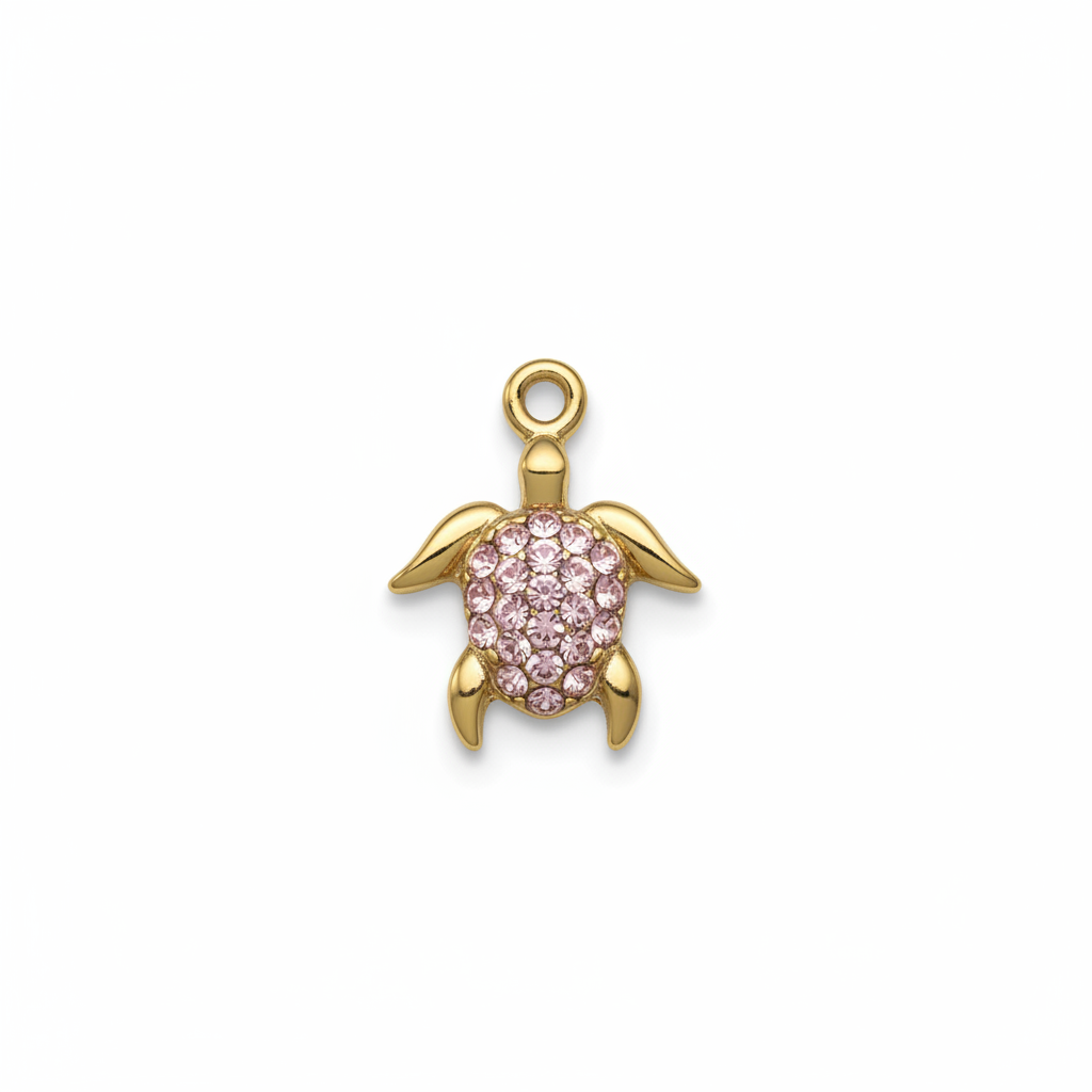 Tortue Strass - Rose clair
