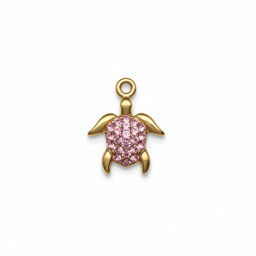 Tortue Strass - Rose